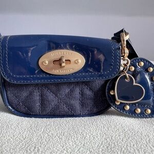Mulberry for Target Blue Quilted Kids Bag with Gold Accents